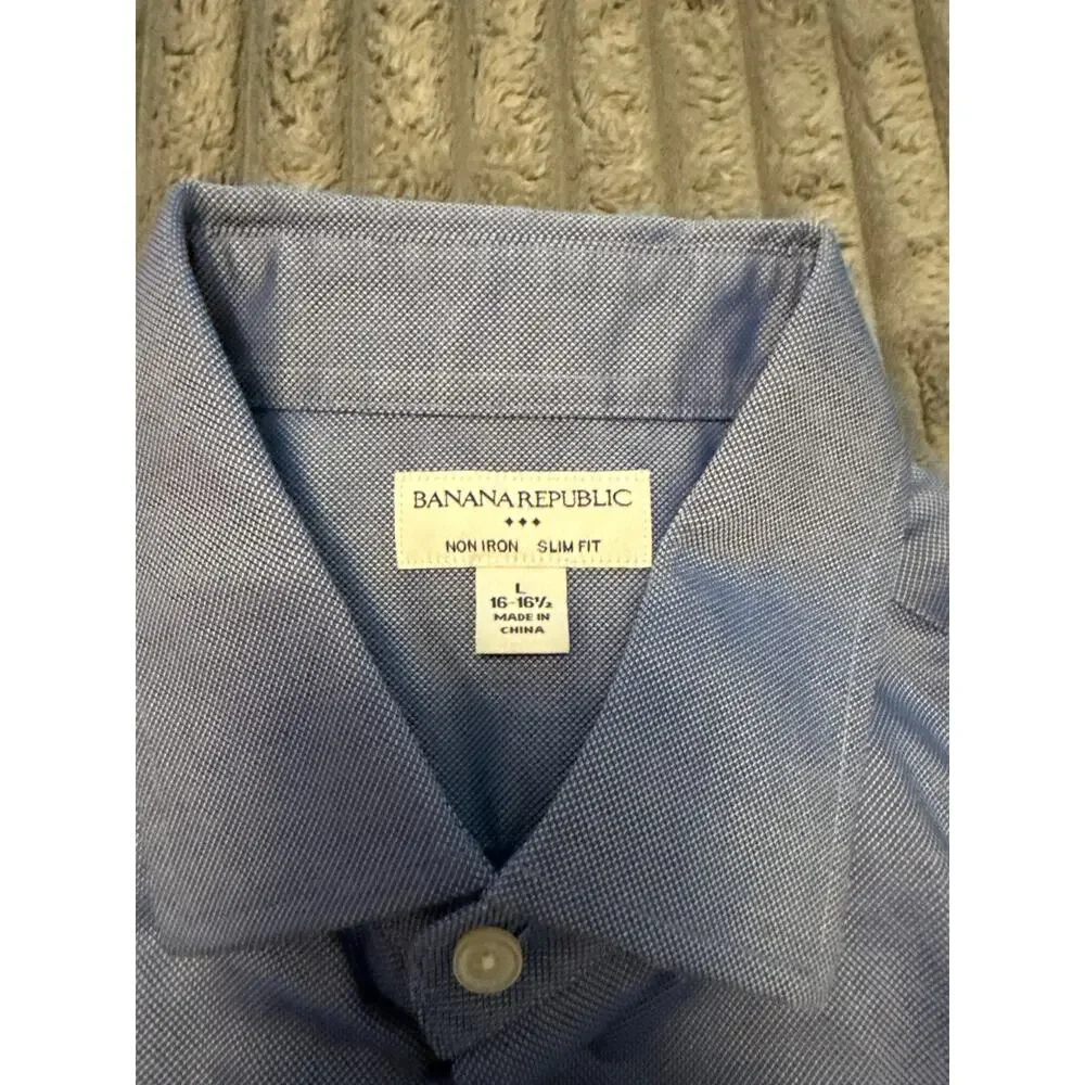 Banana Republic men’s long sleeve  dress‎ shirt size L 16-16 1/2 slim fit